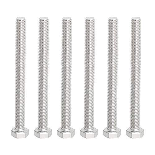 Image of M8 x 120mm Hex Head Bolts Screws Grade 5.8 Stainless Steel, Fasteners Fully Machine Threaded SUS304 6 Pcs