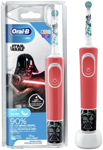 Oral-B Kids Szczoteczka Elektryczna dla Dzieci, z Motywem z Filmu Gwiezdne Wojny, od 3 Lat, Czerwona