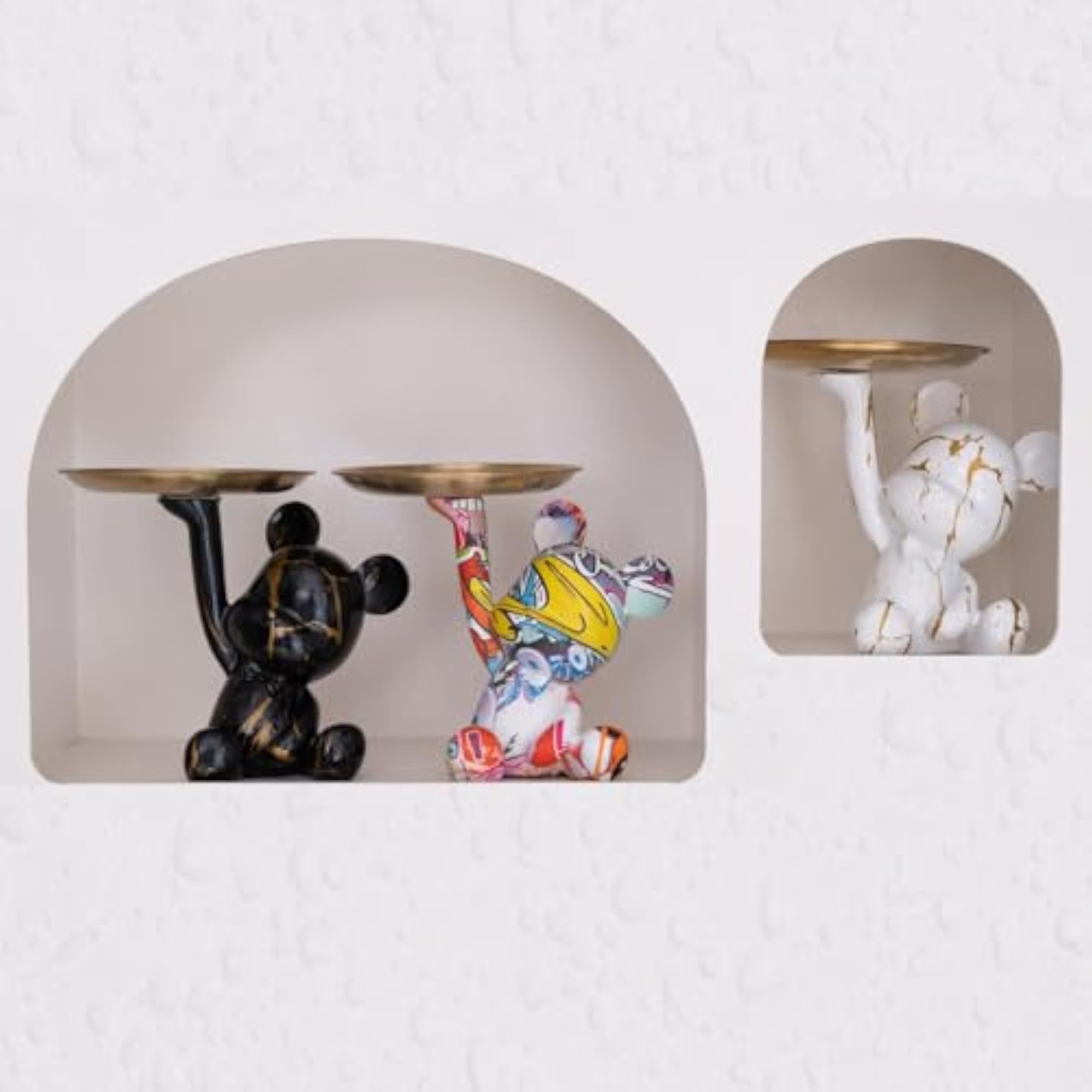 Animal Bear Statue Key Holder Storage Tray Decor