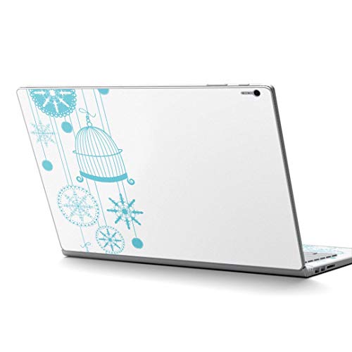 igsticker Surface Book / Book2 / Book3 13.5inch ブック2 専用 スキンシール サーフェス ブック2 カバー ケース フィルム ステッカー アクセサリー 保護 009758 雪 結晶 青