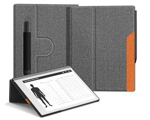Étui Remarkable 2 10.3 OLAIKE housse tissu gris orange avec support rotatif