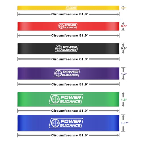 Image of POWER GUIDANCE Resistance Bands, Set of 5 Pull Up Bands, Pull Up Assistance Bands, Exercise Bands, Resistance Bands Set for Legs, Working Out