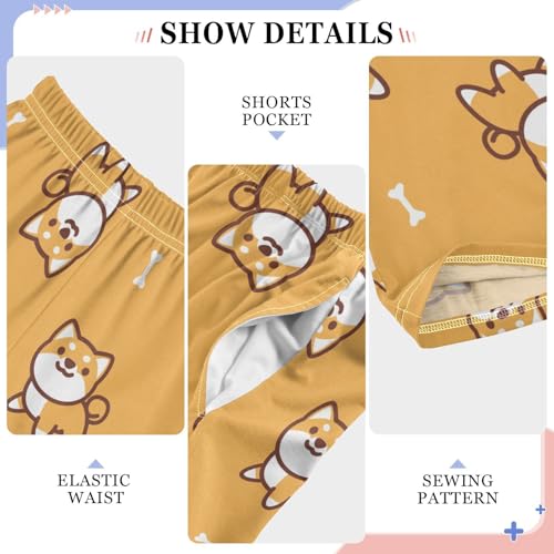 ZZKKO Cute Shiba Inu Dog Orange Boys Pants for Kids Jogger Pants with Pockets S-XL4