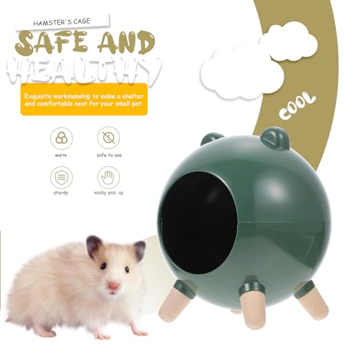 Petite maisonnette verte pour hamster et refuge de hérisson - 8