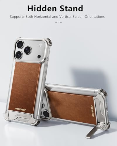 Coque iPhone 17 Pro Max cuir béquille antichoc sans cadre fine - 4
