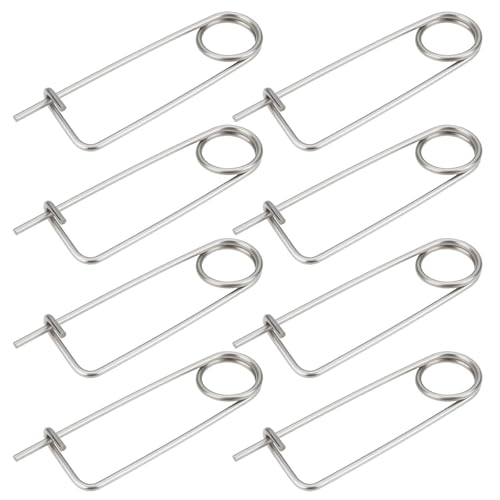 ECSiNG 8 Stück 2x58mm Broschenform Splint Sicherheitsnadel Federstift 304 Edelstahl Zur Sicherung von Sicherheitsnadel-Verschlusslöchern