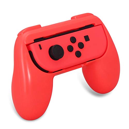 OSTENT 2 x Handle Holder Grip Kit for Nintendo Switch Joy-Con Controller Color Red