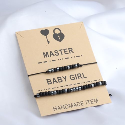TGBJE Couple Morse Code Bracelet Master And Baby Girls Gift BDSM Bracelet DDLG Gifts Daddydom Gift Master And Slave Gift2