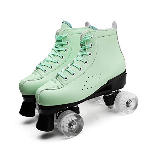 Youth Outdoor Roller Skates Indoor Speed High-Top Quad Skate For Girls Women Green 4 M Us Women #TOP2