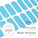 Semi Cured Gel Nail Strips - NAILOG 20 Pcs Blue Gel Nail Stickers Extra Long Nail Wraps with Glossy Gel Finishing for Spring Summer, Aqua