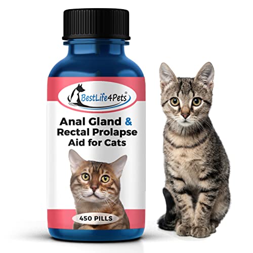 Bestlife4Pets - Rectal Prolapse And Anal Gland Pain Relief For Cats - All Natural Cat Supplement To Ease Anal Pain - Soft Chew Treats To Support Healthy Anal Gland And Bowel Function - 450 Pills #TOP15