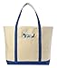 Canvas Tote Beach Bag - These Large Bags Are Strong Enough to Carry Beach Gear and Wet Towels. Front Pocket, Zippered Top Closure and Shoulder Straps for Easy Carrying. (Royal Blue | 22 x 16 Inches)