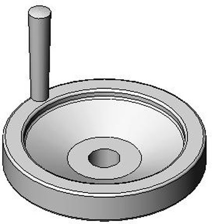 Kipp KHW-110 Aluminum Revolving Handle Dished-Solid Hand Wheel 3.94 Inch Diameter, .500 Bore