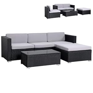 SVITA California Poly-Rattan Lounge Gartenset Sofa-Set Garnitur Gartenmöbel Couch-Set