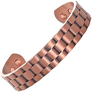 Copper Magnetic Bracelet in a Rolex Design with a Copper Finish for Men and Women (Large)