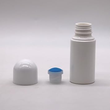 4Pcs White 50 ml Sponge Head Plastic Liquid Applicator Bottles with Sponge Refillable Deodorant Bottles for Cosmetic Essential Oil Pump Dispensers Refillable Containers, Pump Dispensers