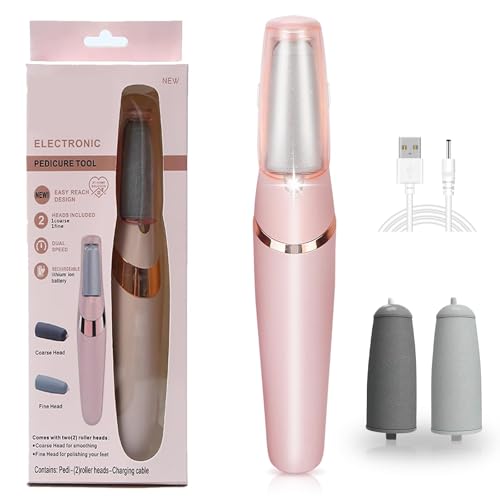 Silk 3 Pro Portable Electric Hard Skin Remover, Foot Wand,Electric Callus Remover, 2025 New 2-Speed Waterproof Pedicure Tool with LED Light for Dry & Cracked Heels, Pink