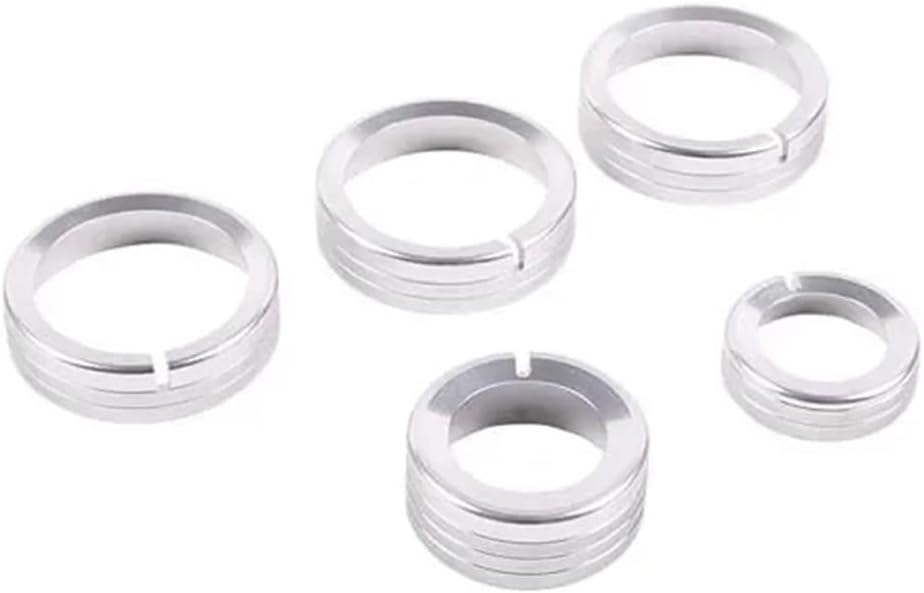 Compatible with 2005-2009 Hummer H3 Central Control Knob Ring Central Air Conditioner Volume Adjustment Aluminum Alloy Silver(Black)