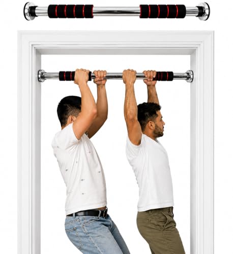 Core Frame Pull-Up Bar for Doorway, No-Drill Tension-Fit Door Exercise Bar with Foam Grips, Fits 26"-39" Doors (65-100cm), 220 lbs / 100kg Capacity, Chin Up Bar for Home Gym Workout Training by Core Frame - Used condition - CA$35.99