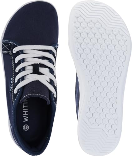 Image of WHITIN Women's Canvas Barefoot Shoes | Wide Sneakers | Classic Fit W81V2 | Machine Washable, Breathable Fashion Canvas, Flexible Support During Training, Simple Design, Natural Feel, Wide Fit Walking