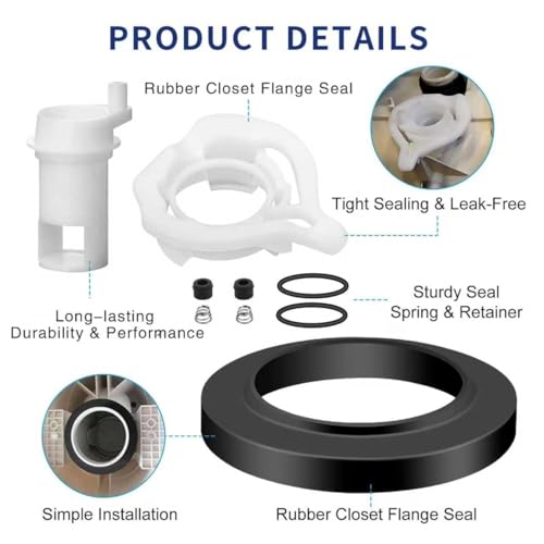Image of 42049 RV Toilet Water Valve Kit for Thetford Aqua-Magic Style II - Complete Replacement Set with Reinforced Flange Seal to Stop Leaks - Fits Permanent Toilets (2008-2025)