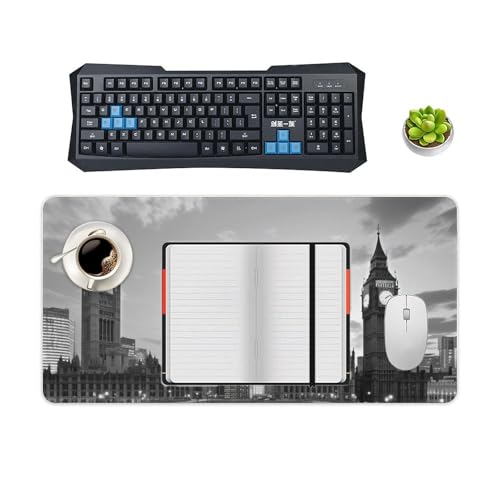 Mouse Pad grande blanco y negro para gaming 24x12 pulgadas miniatura 4