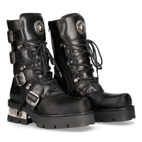 Bottes New Rock M.373 S1 Noir en cuir gothique unisexe