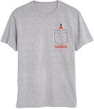 Tabasco Hot Sauce Bottle Men's and Women's Short Sleeve Tees, Unisex T-Shirts (Grey False Pocket,...