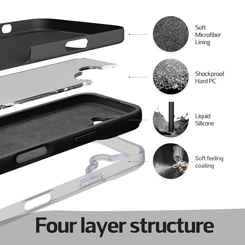 Image of iPhone 17 Case Silicone,Soft Microfiber Lining(Black)