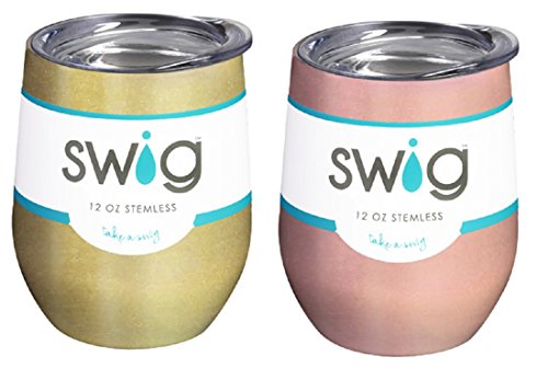 Occasionally Made O-SW-9-BK Swig Wine Cup, 12 oz (Gold & Rose Gold)