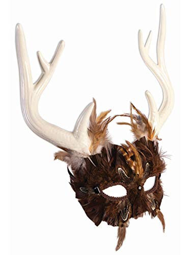 Unisex-Adults Mask-Guardian of The Forest, Black, White, Standard