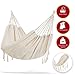 Produktbild KESSER® Hängematte 300kg belastbar 320x150cm max. Belastbarkeit 300 kg, 1-2 Personen, atmungsaktiv Fransen wetterfest Camping Garten Tuchhängematte Mehrpersonen, Farbe:Beige