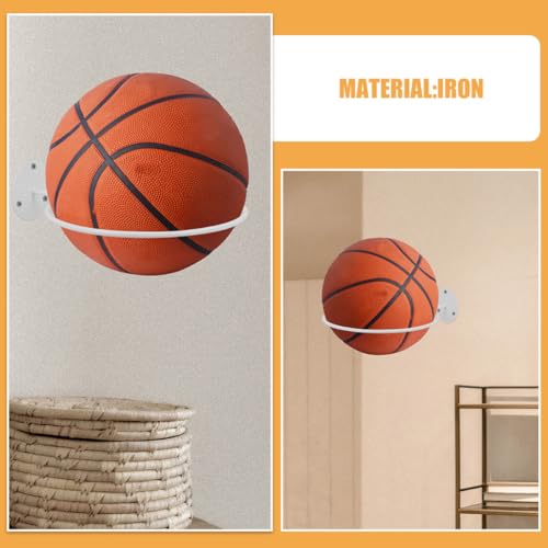 Rangement optimisé ballons de sport au sol support mural blanc compact - 3