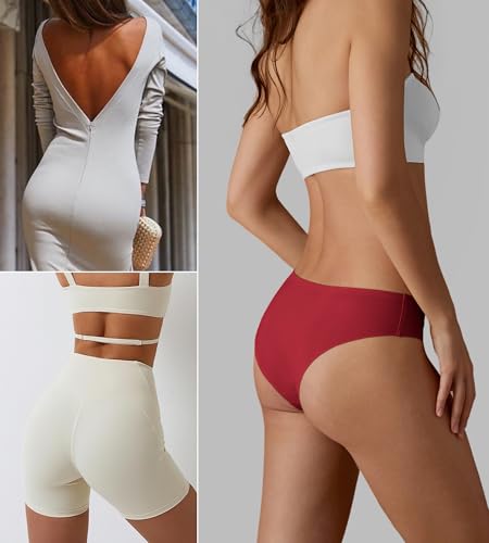 Image of SHARICCA Women Seamless Cheeky Bikini No Show Panties Ladies Invisible Breathable Briefs Soft Stretch Underwear Multi Pack