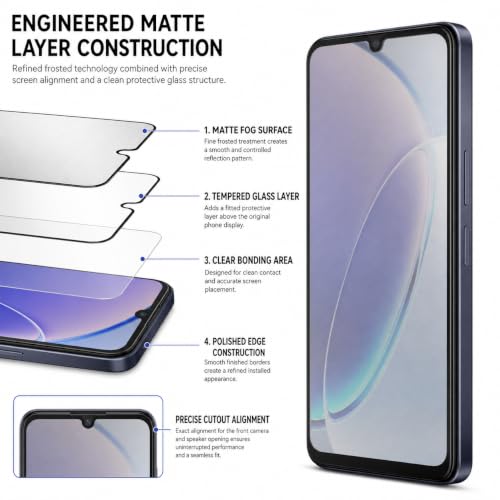 Image of FIRST MART Military-Grade Matte Tempered Glass for Vivo T5 Lite - 9H Screen Protector, Anti-Glare Protection, Scratch-Resistant, Bubble-Free (1 Pack)