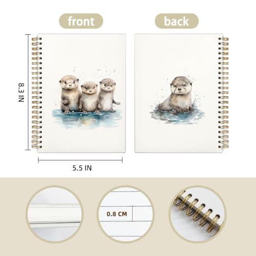Carnet loutre de mer ligné à spirale pour notes de bureau