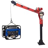 Pismire Winch 0.5T Folding Truck-Mounted Bed Crane Hoist Lift Pickup with Electric Winch 2000 lb 12V, Painted Steel 1100 lb Pickup Truck Jib Cranes 360 Swivel (2000 lbs Crane)