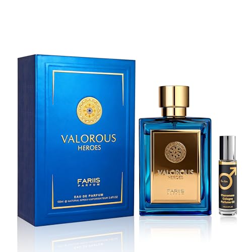 Image of AFLUXE Valorous Heroes Eau de Parfum for Men, Oud and Vanilla Inspired Fragrance, Floral Mint Opening, Warm Spice Base, Niche Style Scent, Fragrance Pheromone