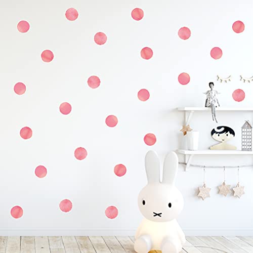 ROFARSO 120 calcomanías de lunares rosas para pared, removibles miniatura 2