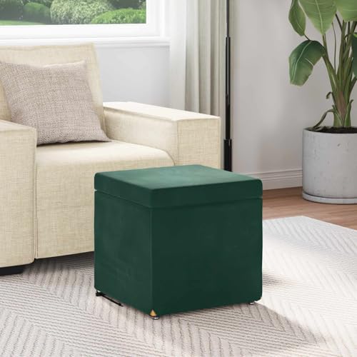 Tabouret avec coussin doux vert foncé pour optimiser les petits espaces