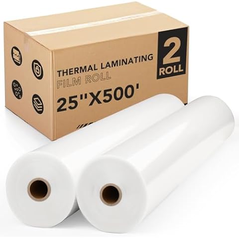 CAREGY Thermal Laminating Film Roll 1.5 Mil Laminate Rolls,School Lamination(2 Pack,25" x 500'/Roll) Cover