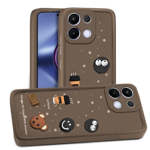 Image of AESTMO Back Case Cover for Oppo K13 5G Cover | Cute Fun Cartoon 3D Ball | Coffee Silicone Case | Full Body Protection | Camera Protection Back Oppo K13 5G (Brown