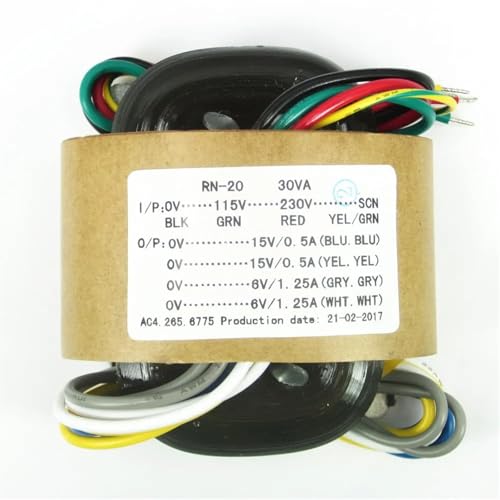 Transformateur audio R-Core en cuivre pur 30W double 15V pour hi-fi