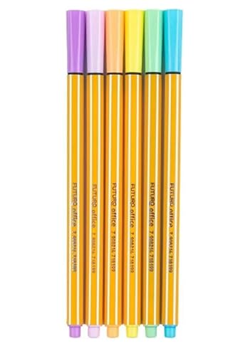 Caneta Hidrográfica Fineliner - 6 Cores Pastel para Caligrafia e Arte - Ideal para Estudantes e Arti
