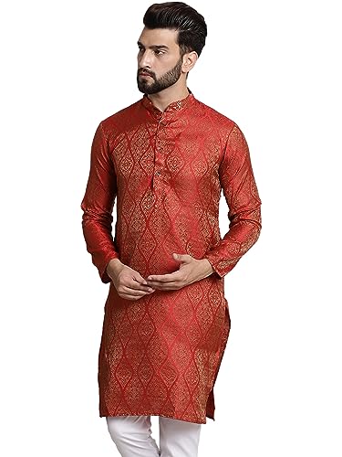 Image of SOJANYA (Since 1958 Men's Silk Blend Designer Long Kurta