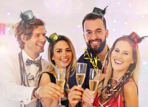 Balinco PARTYHUT, 20s hair clips top hat costume ladies & men, glitter top, new year's eve, carnival, fancy dress - Image 3