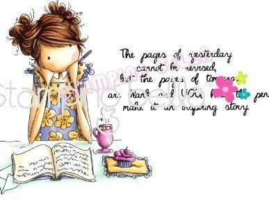 EB267 Stamping Bella Rubber Stamp Uptown Girl Jayden Loves to Journal by Stamping Bella