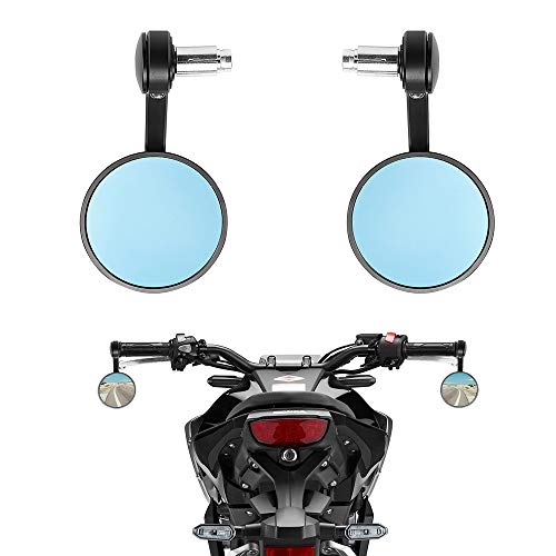 Rétroviseur Embout Guidon - Rétroviseurs Latéraux en Aluminium Universel pour Poignées Diamètre 22mm Cover