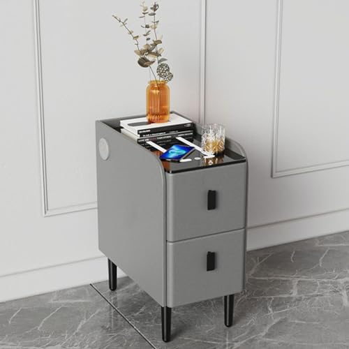 Table de chevet avec station de charge et 3 tiroirs de rangement