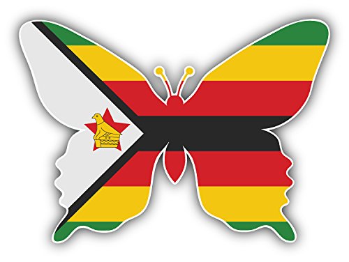 Zimbabwe Butterfly World Flag Car Bumper Sticker Decal